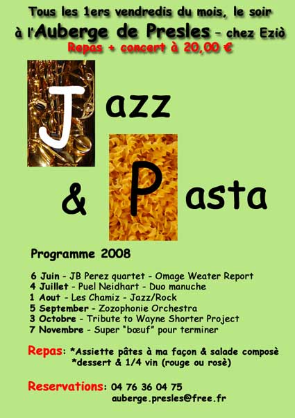 Jazz & Pasta à Presles (programme 2008)